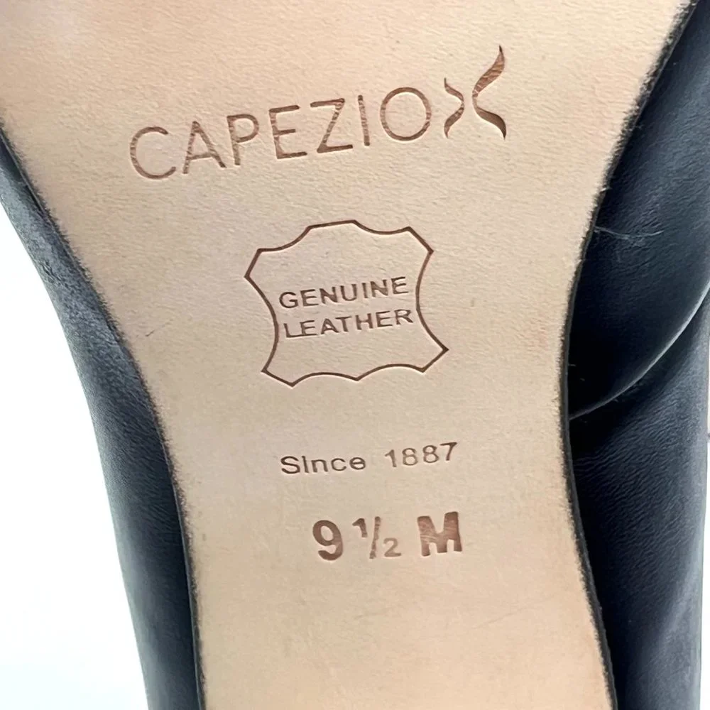 Capezio 653 Womens Size 9.5 Manhattan Character‎ Black Leather Dance Shoes Heels